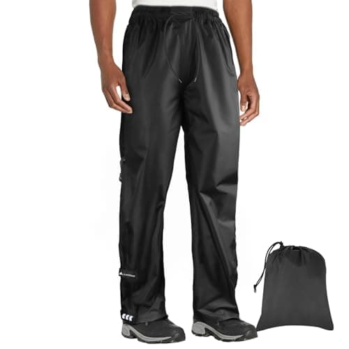 flintronic Pantalons Extérieurs Imperméables, Pantalons de Pluie Imperméables avec Poches Zippées, Pantalon de Pluie Imperméable et Respirant pour Homme