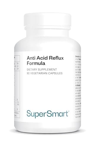 Supersmart - Anti-Acid Reflux Formula - Contient Orme Rouge, Extrait d’Écorce d’Orange, Racine de Réglisse & Zinc - Anti Reflux Gastro-Œsophagien | Sans OGM - 90 Capsules Végétariennes