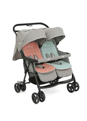 Joie - Aire™ Twin - Poussette Double - Sièges Inclinables Indépendants - Harnais 5 Points - Suspension 4 Roues - Pliage Facile Et Compact - Capotes UPF 50+ - Dès la Naissance