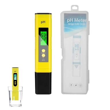 4 en 1 PH Mètre Numérique, PH Testeur, Testeur pH Mètre Electronique, PH -Metre 0-14 PH 0.01 Haute Précision Testeur de PH avec Écran LCD et Fonction D'étalonnage Automatique pour Eau Aquarium Piscine