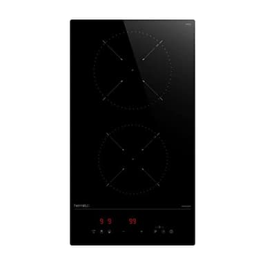 Hermitlux Domino plaque induction 2 feux encastrable, plaque induction Vitrocéramique noire avec 9 niveaux de puissance et fonction Boost, contrôle tactile & sécurité enfants, 30CM, 3500W