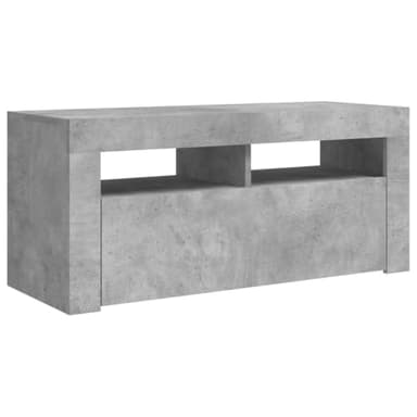 vidaXL Meuble TV avec Lumières LED, Armoire de Télévision, Meuble Télé de Salon, Armoire Basse Salle de Séjour Intérieur, Moderne, Gris Béton