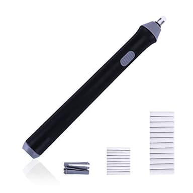 Sinzau Kit de gomme électrique avec 23 recharges de gomme, fonctionne avec des piles, gommes de crayon automatiques pour dessin, croquis - Noir