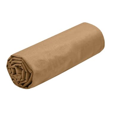 STOF - Drap Housse -Taille 140x190(200) cm Grand Bonnet 30 cm -100% Coton certifié Oeko-Tex - Couleur Curry -Modèle Eden - Linge de Lit pour Maison - Doux et Confortable pour Nid Douillet