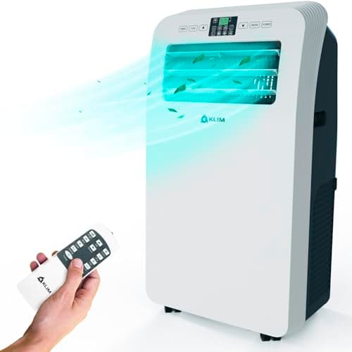 KLIM AC12000 | Climatiseur Mobile 12 000 BTU Puissant & Silencieux + NOUVEAUTÉ 2024 + Déshumidificateur + Ventilateur et Climatisation + Clim Mobile avec Télécommande + GARANTI 5 ANS
