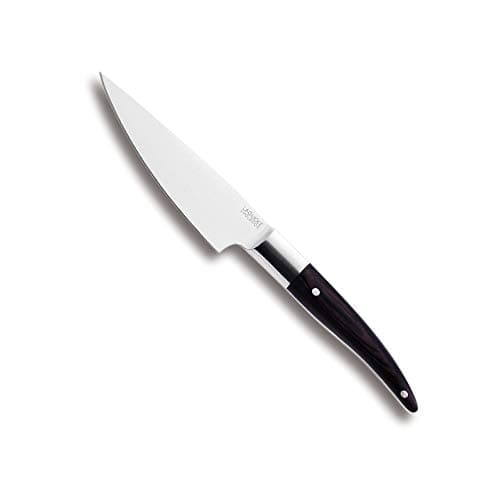 Laguiole Expression - Couteau de Cuisine Éminceur Forgé - Lame en acier inox haute qualité 13 cm - Manche ergonomique POM noir - Compatible Lave Vaisselle