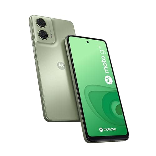 MOTOROLA G24 128Go Vert amande, smartphone débloqué, écran 6,6", double capteur 50MP, Dolby Atmos, batterie 5000 mAh, Chargeur 20W et coque de protection inclus