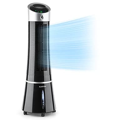 Klarstein Rafraichisseur d'Air Mobile 5 en 1, par Evaporation avec Humidificateur, Ventilateur, Ioniseur, Climatiseur Mobile Sans Évacuation, Mode Nuit, 45W, Débit d'Air de 180m³/h