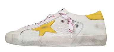 Golden Goose Chaussures Sneakers Homme Vintage Super Star 10356 Blanc et Jaune, Blanc et jaune., 41 EU