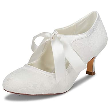 JIA JIA Wedding 14031 Chaussures de Mariée Mariage Escarpins pour Femme Couleur Ivoire, Taille 40 EU