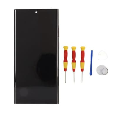 Écran OLED de Remplacement pour Galaxy S22 Ultra S908U W Version Américaine, écran Tactile Numériseur avec Fonction D'empreinte Digitale et Cadre, Affichage Clair