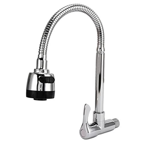 Kitchen Faucet, Pull down Sprayer Commercial Modern 360 Degree Adjust Waterfall Kitchen Sink Faucet for Camper Laundry (Copper enters the wall)