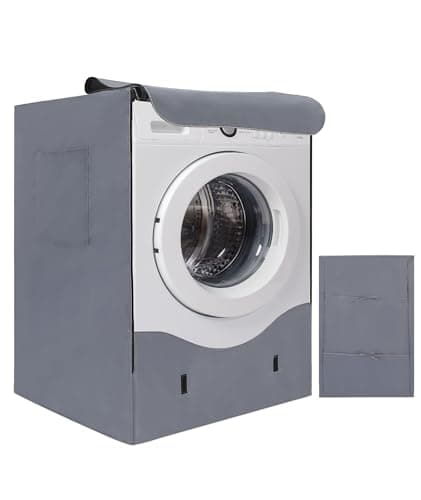 HAUSPROFI Couvre-machine à Laver pour Extérieur 420D – Couvercle Lave-linge Imperméable avec Protection Solaire – 60 x 64 x 85 cm – Gris