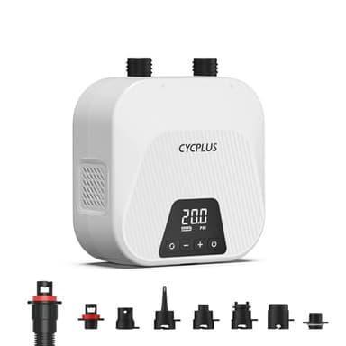 CYCPLUS Pompe à air Intelligente Haute Pression 20PSI, gonflage et dégonflage intelligents à Deux étapes, Pompe à air pour Planches de Paddle, Kitesurf, Tente, Matelas.