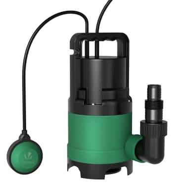 VOUNOT® Pompe d'évacuation pour Eaux Chargés avec Flotteur Max.8000L/H Profondeur d'immersion 7M Pompe Submersible IPX8 avec Câble d‘alimentation 10 m pour eaux usées