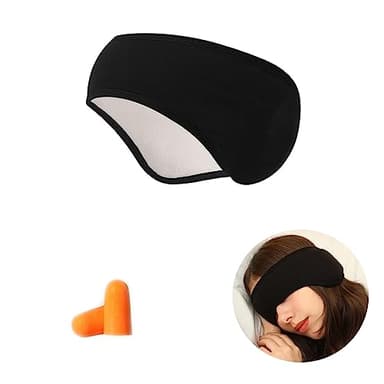 Masque de sommeil, cache-oreilles pour un meilleur sommeil, réduction du bruit et ombrage avec ajustement confortable pour les femmes et les hommes, lunettes de sommeil bloquantes pour les voyages et