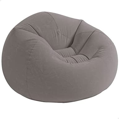 Intex 68579NP Pouf Gonflable Beanless, Gris, 107cm x 104cm x 69cm