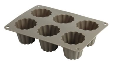 CREALYS 513013 Moule à 6 Cannelles en Silicone Candy Gris 20 x 15 x 5 cm