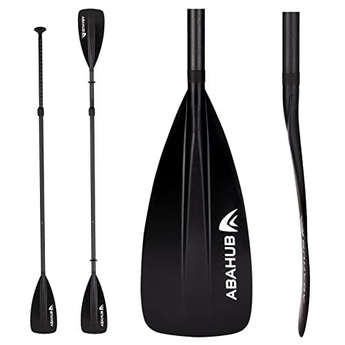 Abahub Carbone Pagaie Paddle 2 en 1 Kayak Sup Pagaie Paddle Rame Réglable pour Sup Planche Surf, Léger Manche en Carbone Lame en Plastique Noir/Bleu/Vert/Gris/Orange/Rouge