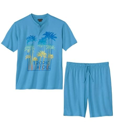 ATLAS FOR MEN - Pyjashort Col Boutonné Tropique Atoll - XL