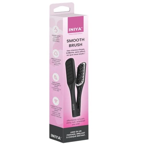 Brosse Lissage Cheveux - Brosse Lissante Cheveux | Iniya Smooth Brush | Brosse Double Face | Réduit Les Frissotis & Donne de la Brillance | Marque Française