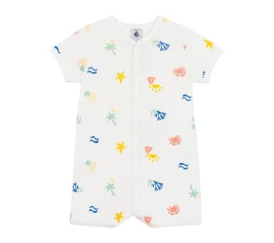 Petit Bateau A0CU6 Combicourt, Blanc/Multico, 12 Mois Mixte bébé