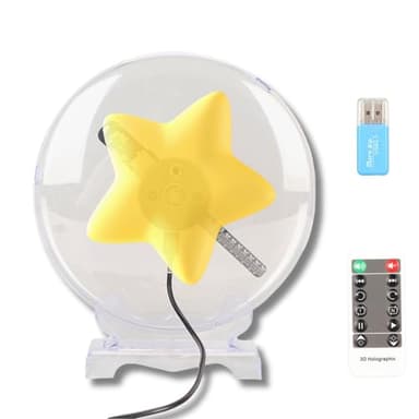 Projecteur Holographique 3D, Projecteur Vidéo Holographique 3D WiFi, Projecteur D'hologramme 3D Support D'Affichage Publicitaire Application Mobile WiFi pour Magasin, Bar,