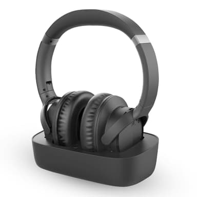 Avantree Ensemble - Casque TV sans Fil Compatible avec Télévision avec Sorties Audio Optique, AUX Ou Bluetooth - Écouteurs Confortable pour Seniors avec Station De Charge & Émetteur, 35h D’autonomie