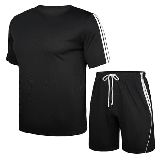 Nieery Ensemble de Jogging Homme T-Shirt et Short de Sport - Maillot d'Entraînement Fitness pour Hommes - Vêtements de Sport Streetwear Football