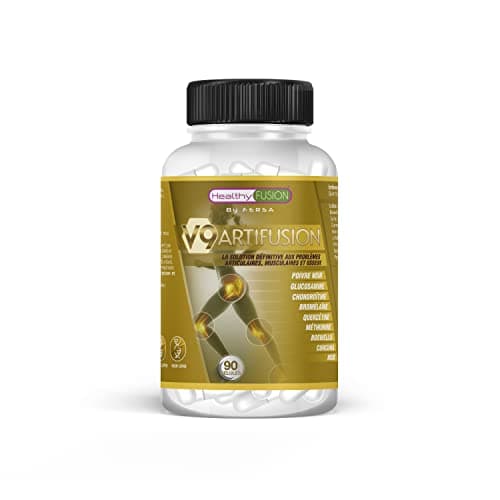 Healthy Fusion, Anti-Inflammatoire et Analgésique Puissant | Protège, Répare Muscles et Articulations | Soulage Douleurs et Favorise la Guérison | Curcuma, Glucosamine, Chondroïtine, MSM | 90 Capsules