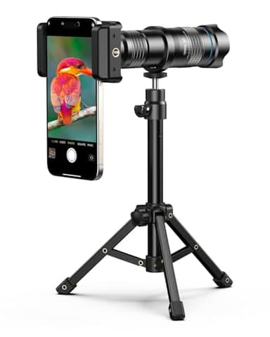 Evil Eye Téléobjectif HD 28X, téléobjectif 4K HD couleur pour les voyages, la photographie d'animaux et les activités de plein air, trépied de smartphone parfait pour iPhone, Samsung, Pixel, OnePlus