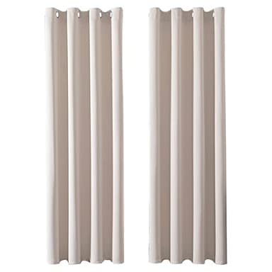 MRTREES Rideau Occultant Thermiques 140x240 cm Beige Isolant Anti Froid Chaleur pour Salon Chambre Séparation de Pièce pour Cuisine Rideau Dressing Lot de 2 à Oeillets