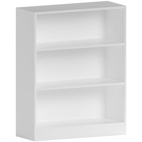 Vida Designs Cambridge Bibliothèque Basse à 3 étagère, Bois Blanc, Meuble pour Bureau, Salle de séjour et Chambre