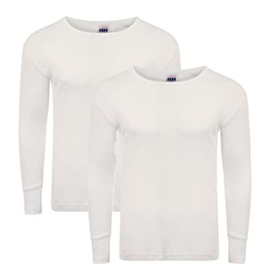 Heatwave® Lot de 2 sous-vêtements thermiques à manches longues pour homme Tailles S M L XL XXL, blanc, M