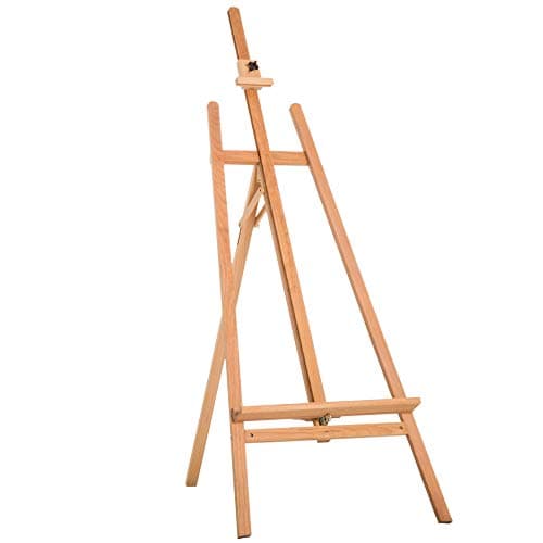HOMCOM Chevalet d'artiste sur pieds inclinaison et hauteur réglable dim. 65L x 44l x 174-230H cm bois de hêtre clair