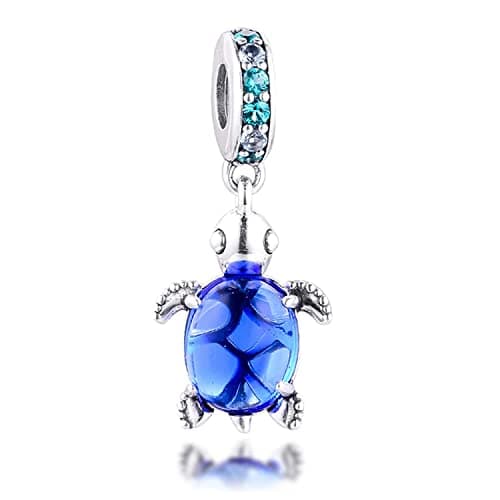 As shown in figure 2022 été Bleu en Verre de Murano Tortue de mer balancent Perle Bricolage Convient pour Original Pandora Bracelets Charme Bijoux de Mode