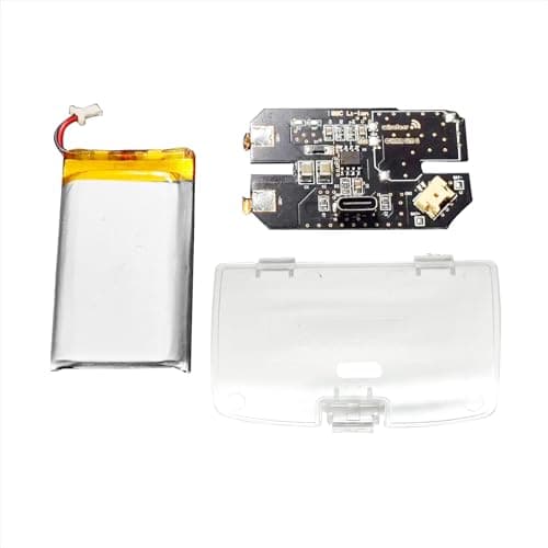 Batterie rechargeable GBC USB-C pour console de jeu Gameboy Color, chargement de type C, grande capacité Li-ion 1600 mAh, longue durée de vie de 20 heures + coque transparente