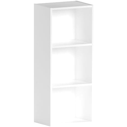 Vida Designs Oxford Bibliothèque en Cube à 3 étagères, Bois Blanc, Meuble pour Bureau, Salle de séjour et Chambre
