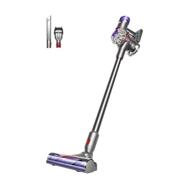 Dyson V8 Advanced™ Aspirateur Balai sans Fil – 130 AW, 40 Min d’autonomie, Brosse Motorbar Auto-démêlante, Accessoires combinés, Station Murale, Argent/Nickel