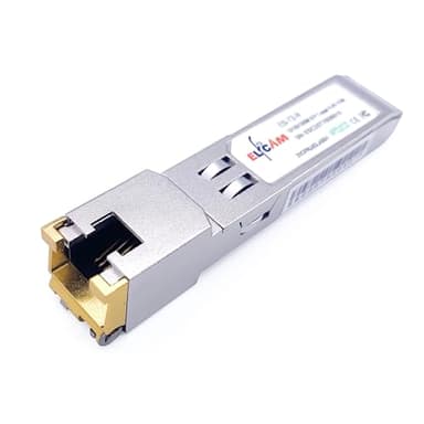 Elfcam® - 10Gb SFP+ en RJ45 Compatible avec Freebox Ultra, 10Go SFP+ Module de Transceiver (10Gbase-T), Jusqu'à 30 Mètres sur Un Câble Ethernet Cat7/ Cat8