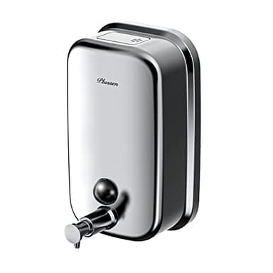 PLUSSEN 500ml Distributeur de Savon Mural, Distributeur de Savon Salle de Bain en Acier Inoxydable ou Cuisine Boîte de Savon Liquide Manuel Fixé