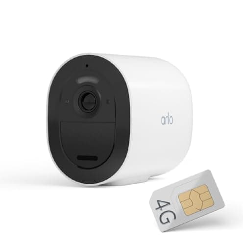 Arlo Go 2 3G/4G LTE Caméra de Surveillance WiFi Extérieure Sans Fil, Carte SIM ou WiFi IP Caméra, Vision Nocturne Couleur, Projecteur Intégré, Détection De Mouvement, Essai Arlo Secure inclus, Blanc