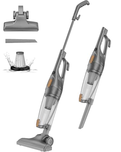 Redkey P5 400W Aspirateur Balai avec Fil, 14KPa Aspirateur Balai Filaire, 2-in-1 Aspirateur sans Sac, 1200ml Aspirateur Laveur, Aspirateur Balai sans Fil, Aspirateur à Poils pour Sols Durs, Noir