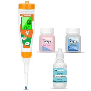 UIUZMAR pH Mètre Alimentaire Testeur de pH Numérique pH Metre Électronique Mesure le pH et Température pour Piscine Pâte Sushis Riz, Spa, Aquarium, Eau Potable