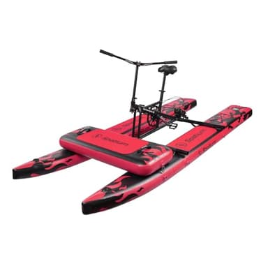 Spatium SUP Vélo à pédale gonflable pour kayak et pêche en lac, bateau à pédale, plus stable et facile à conduire sur l'eau, rouge et noir