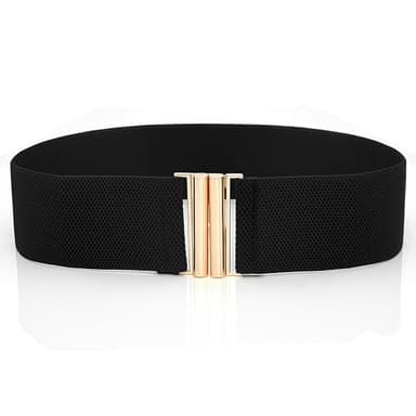 Zhenghebuy Ceinture Large Femme,Taille Vintage Vintage à Boucle Ceinture Réglable Noir