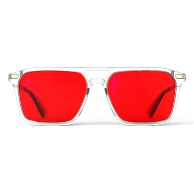 Goiteia Lunettes 100% bloquant la lumière bleue – Lunettes de sommeil rouges pour un blocage total de la lumière bleue et verte – Soulage la fatigue oculaire et améliore le sommeil