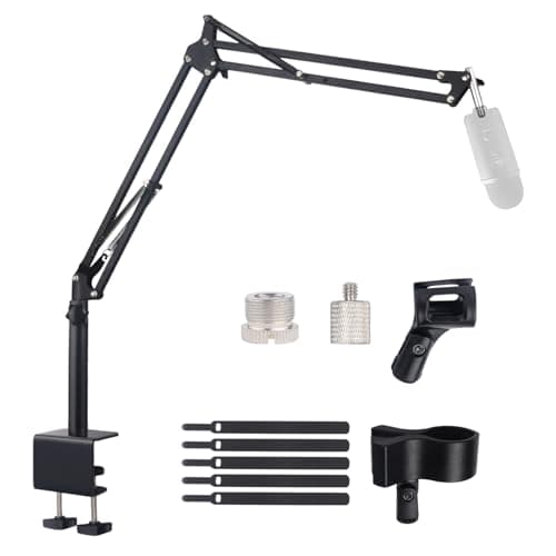 Lemxadd Bras Micro Pied et Support pour Blue Yeti Q2U HyperX QuadCast Yeti Nano Fifine K669B K658 K688 et Autre Micro, Bras Perche Micro de Bureau avec 5/8" 1/4" Adaptateur