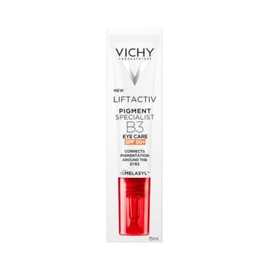 Vichy, Pigment Specialist B3, Soin Contour des Yeux et Cernes SPF50+, Limite la Pigmentation des Cernes, Soin Enrichi en Niacinamide et Vitamine E, Très Haute Protection UVA et UVB, 15ml