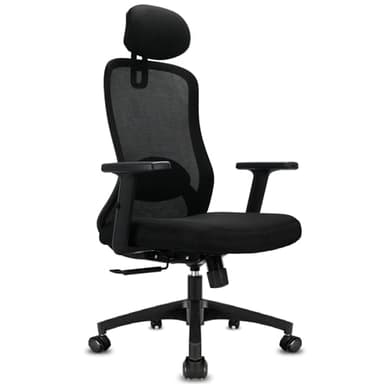 Milacyee Chaise Bureau Ergonomique, Fauteuil de Bureau à Réglables Appui-tête, Accoudoirs, Réglage en Hauteur, Siège Bureau Ergonomique avec Fonction Bascule 90°-130°(Verrouillable) Roulement 150KG